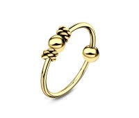 Gold Plated Knit Silver Ball Nose Ring NSKR-57-GP